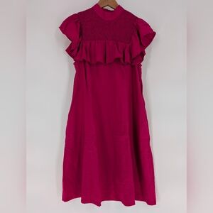 A New Day Pink‎ Flutter Sleeve Off-Shoulder Dress